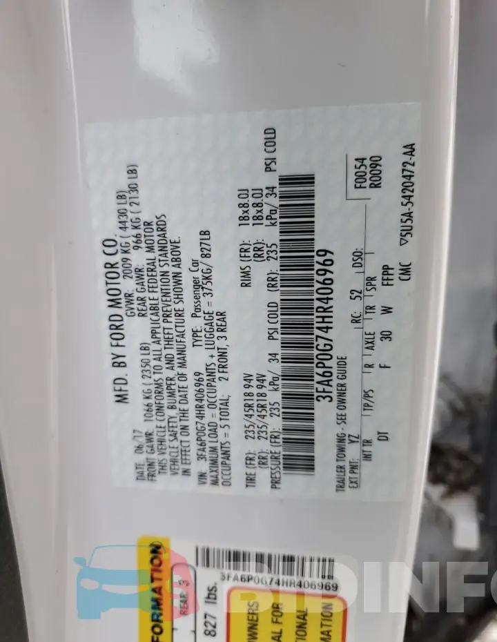3FA6P0G74HR406969 Photo# 13