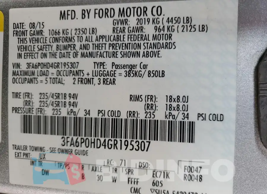 3FA6P0HD4GR195307 Photo# 12