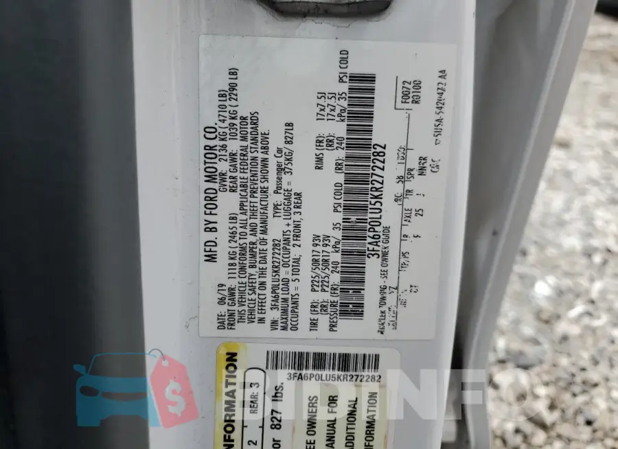 3FA6P0LU5KR272282 Photo# 12