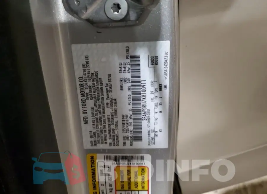 3FA6P0RU7KR100911 Photo# 13