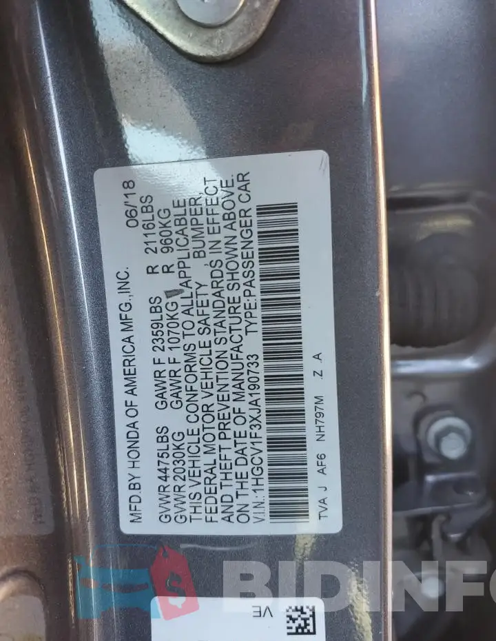 1HGCV1F3XJA190733 Photo# 12