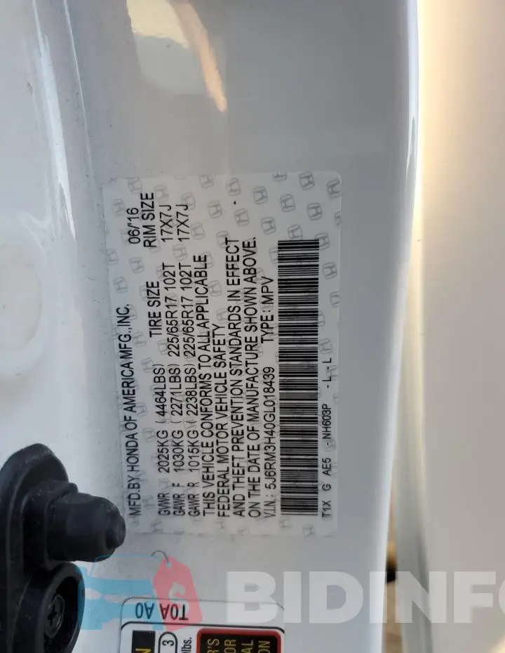5J6RM3H40GL018439 Photo# 13