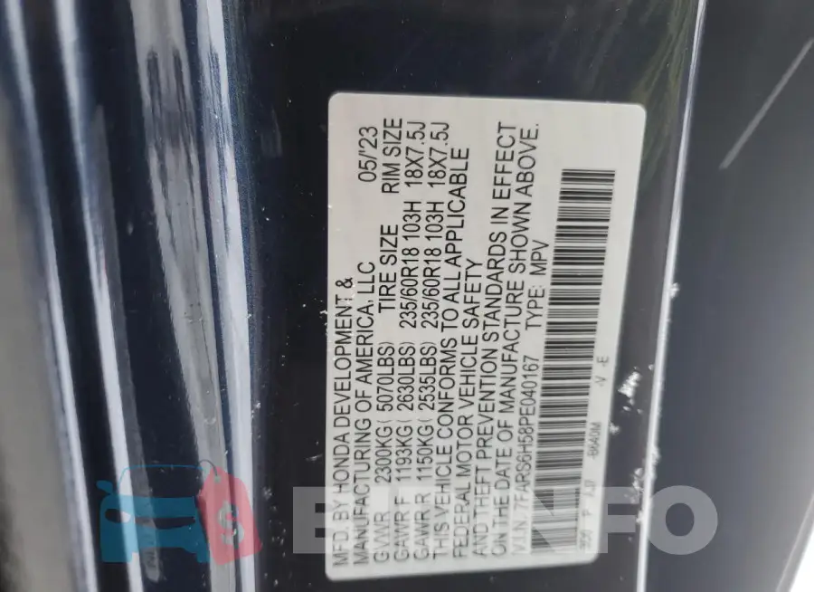 7FARS6H58PE040167 Photo# 12