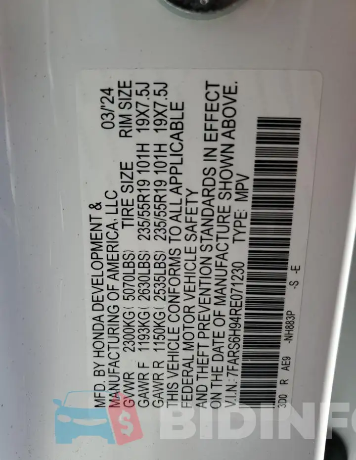 7FARS6H94RE071230 Photo# 14