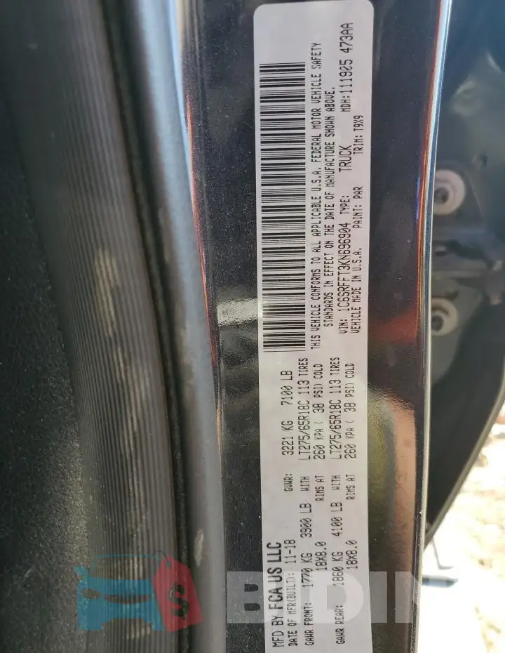 1C6SRFFT3KN696904 Photo# 12