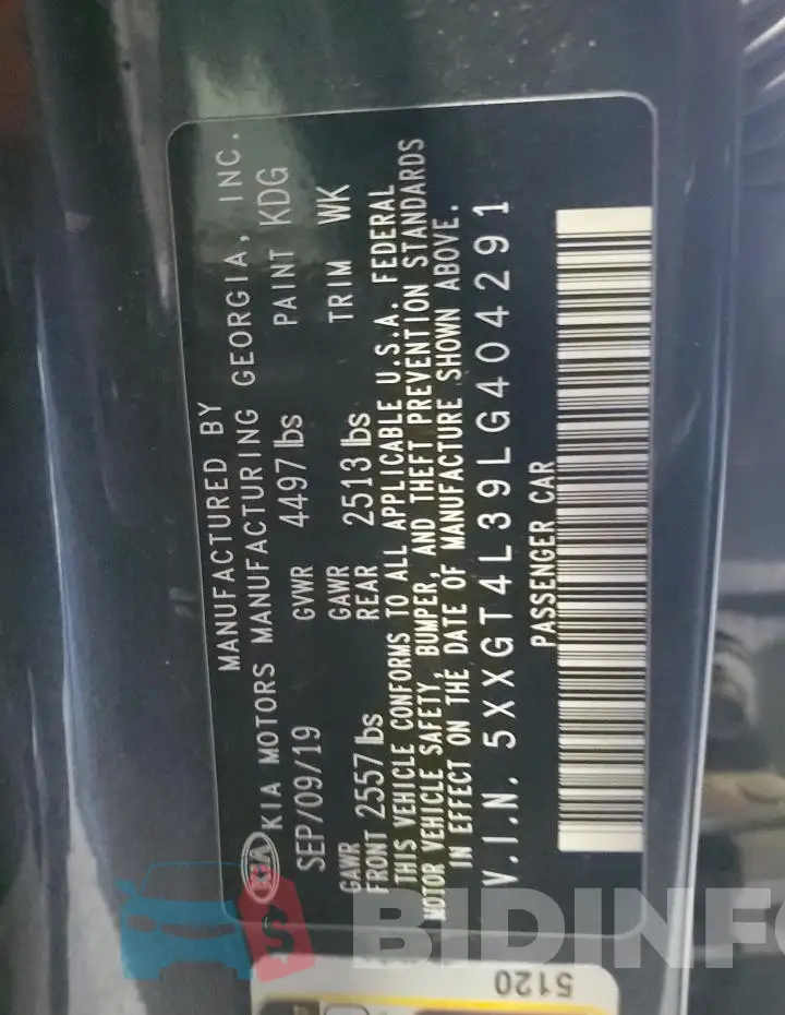 5XXGT4L39LG404291 Photo# 12