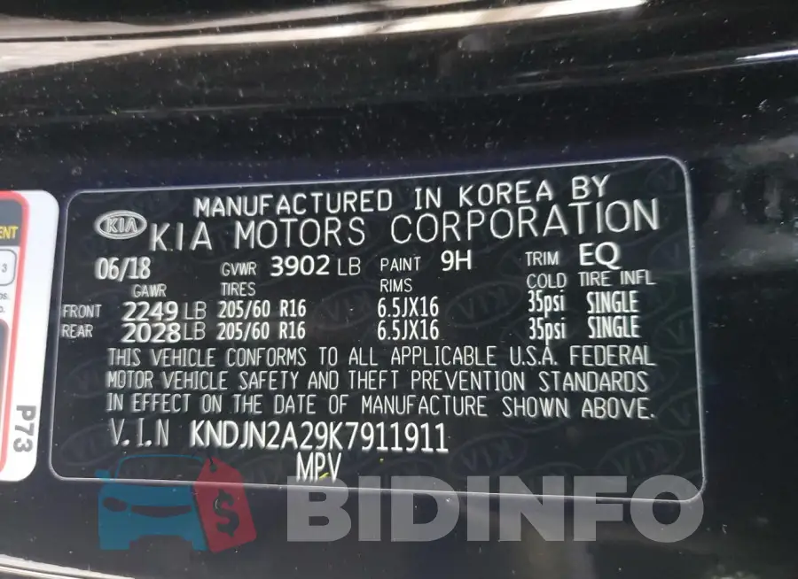 KNDJN2A29K7911911 Photo# 14