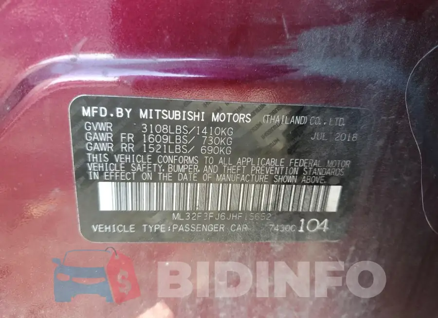 ML32F3FJ6JHF15652 Photo# 12