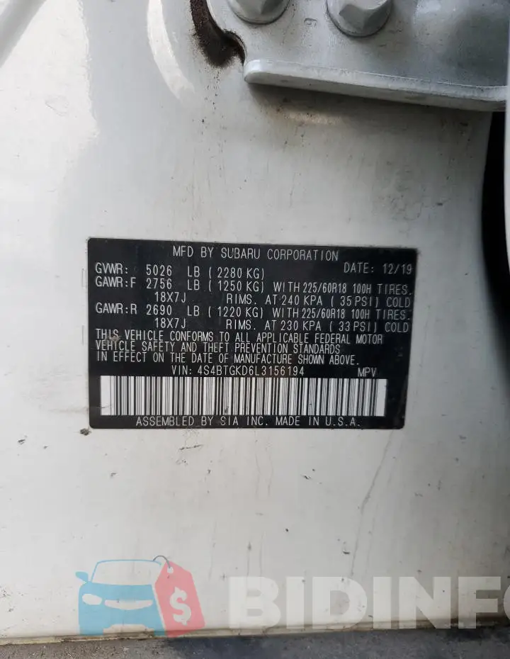 4S4BTGKD6L3156194 Photo# 13
