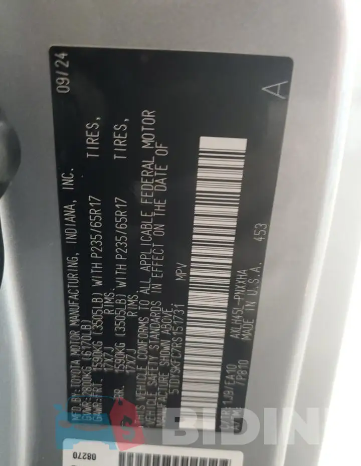 5TDYSKFC7RS151731 Photo# 13