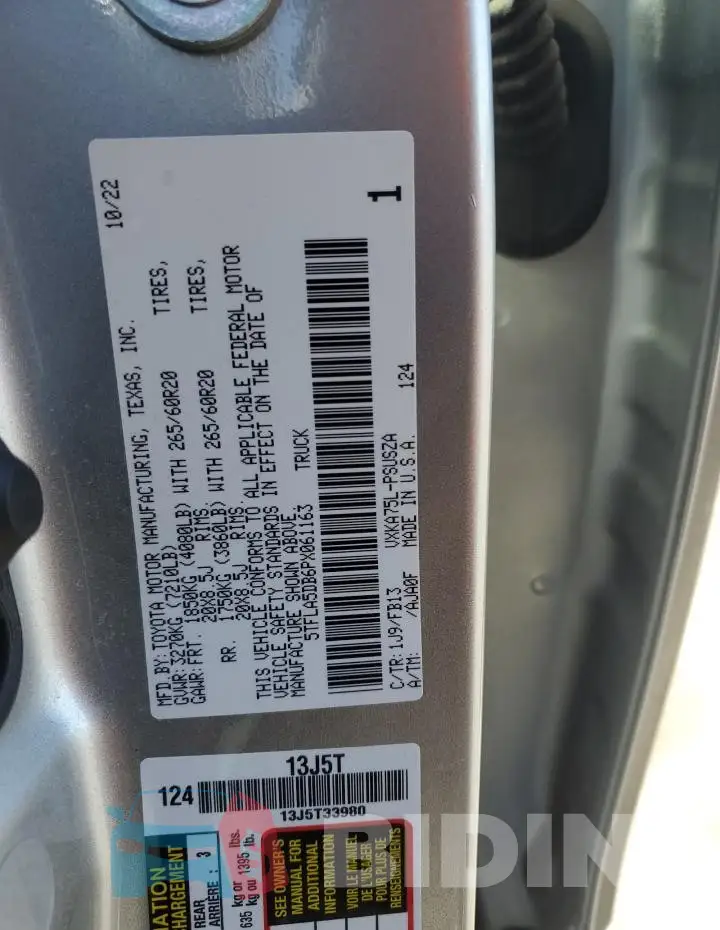 5TFLA5DB6PX061163 Photo# 14