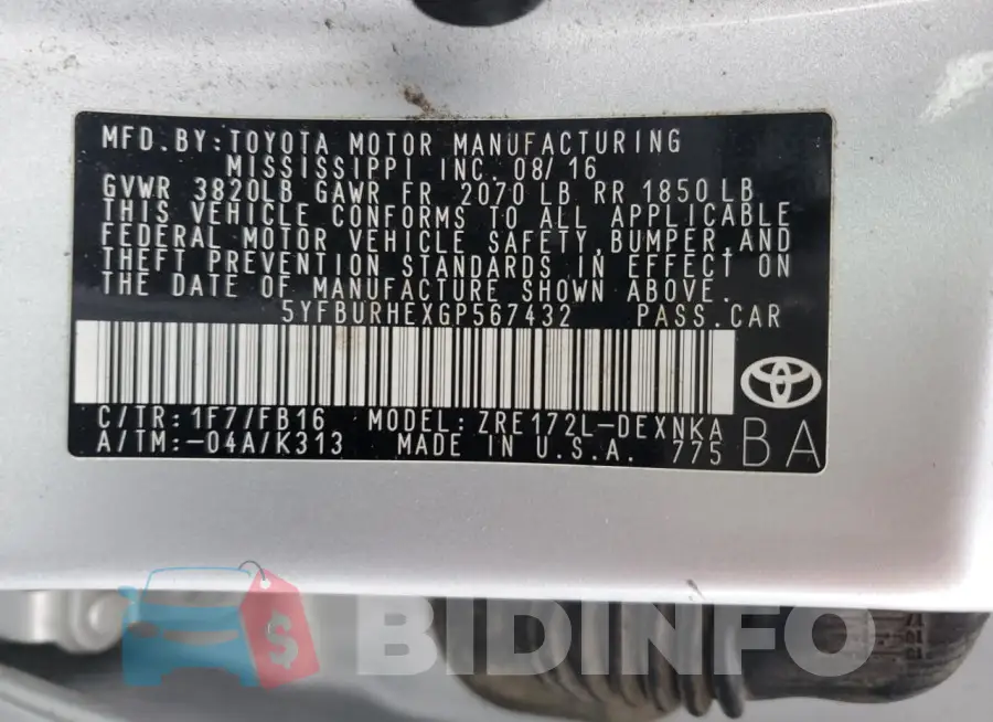 5YFBURHEXGP567432 Photo# 12