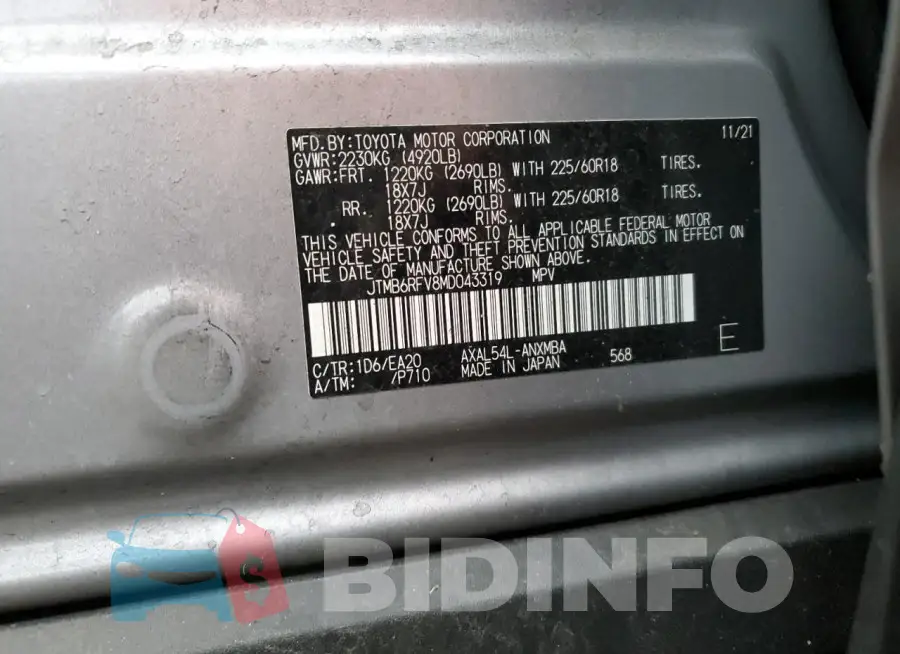 JTMB6RFV8MD043319 Photo# 13