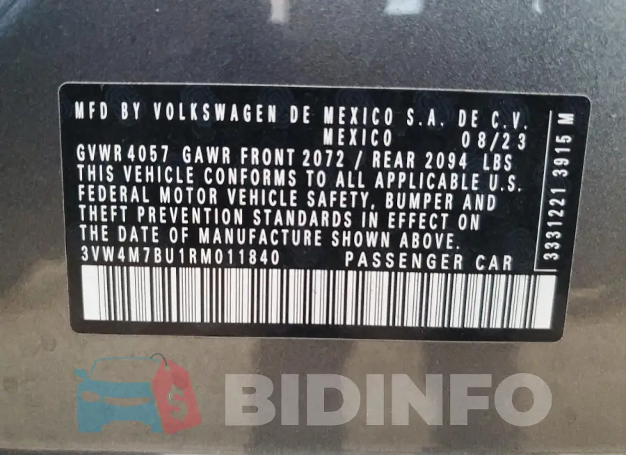 3VW4M7BU1RM011840 Photo# 12