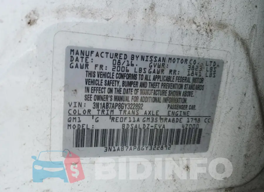 3N1AB7AP8GY322892 Photo# 12