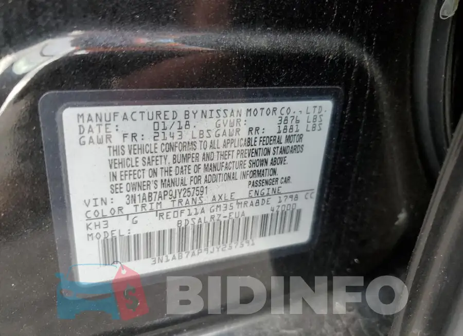 3N1AB7AP9JY257591 Photo# 12