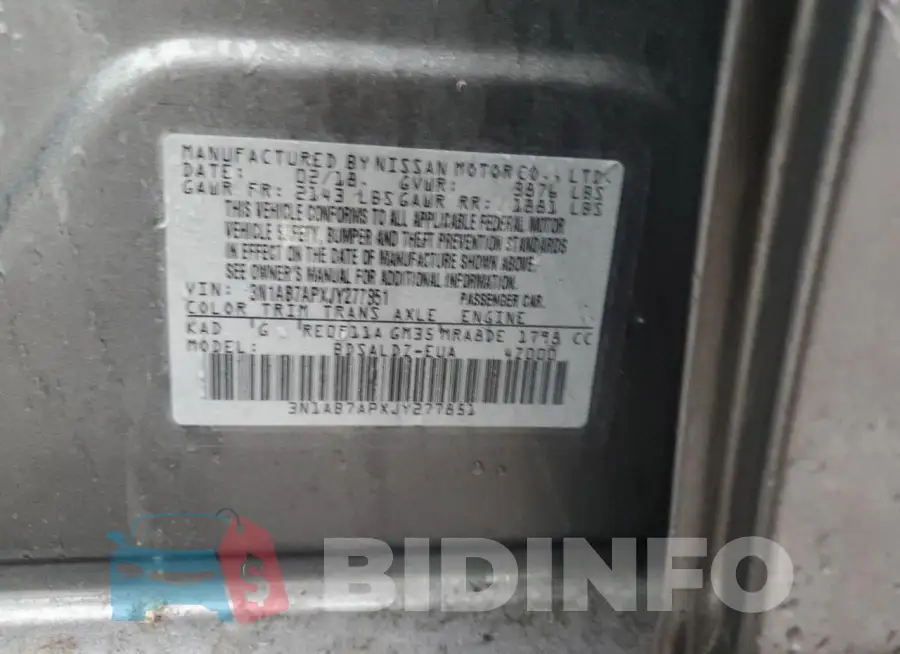 3N1AB7APXJY277851 Photo# 13