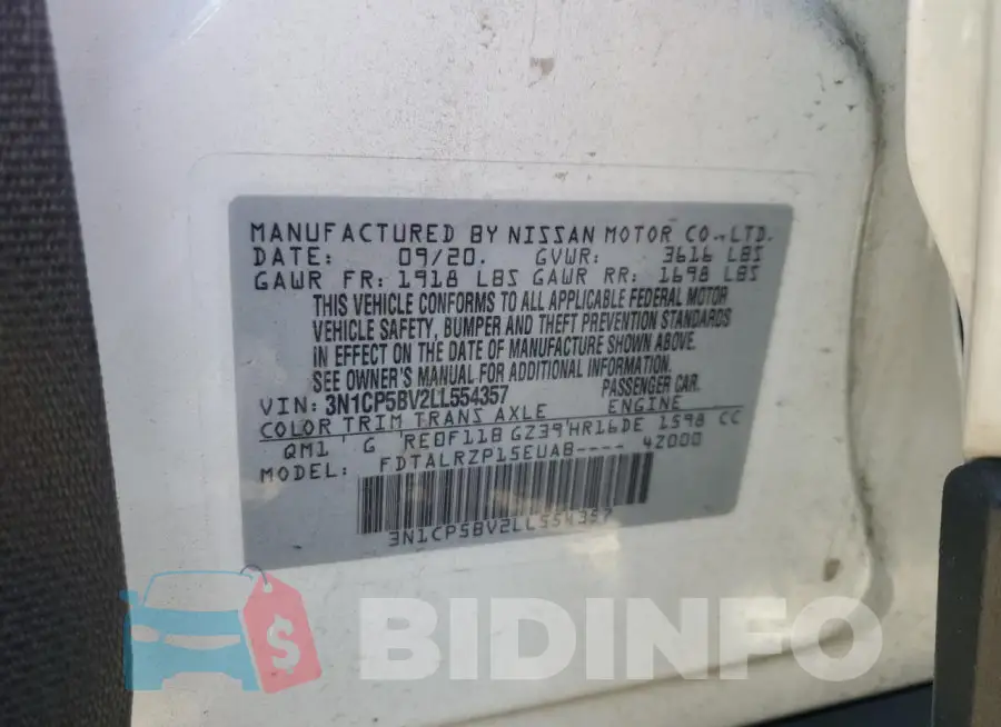 3N1CP5BV2LL554357 Photo# 12
