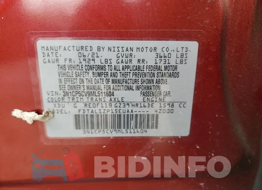 3N1CP5CV9ML511604 Photo# 13