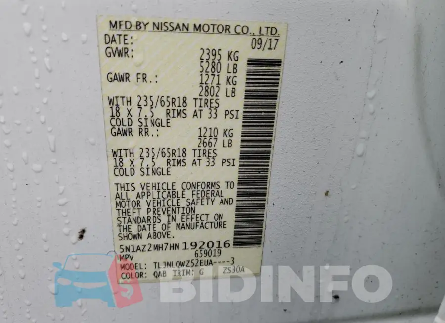 5N1AZ2MH7HN192016 Photo# 13