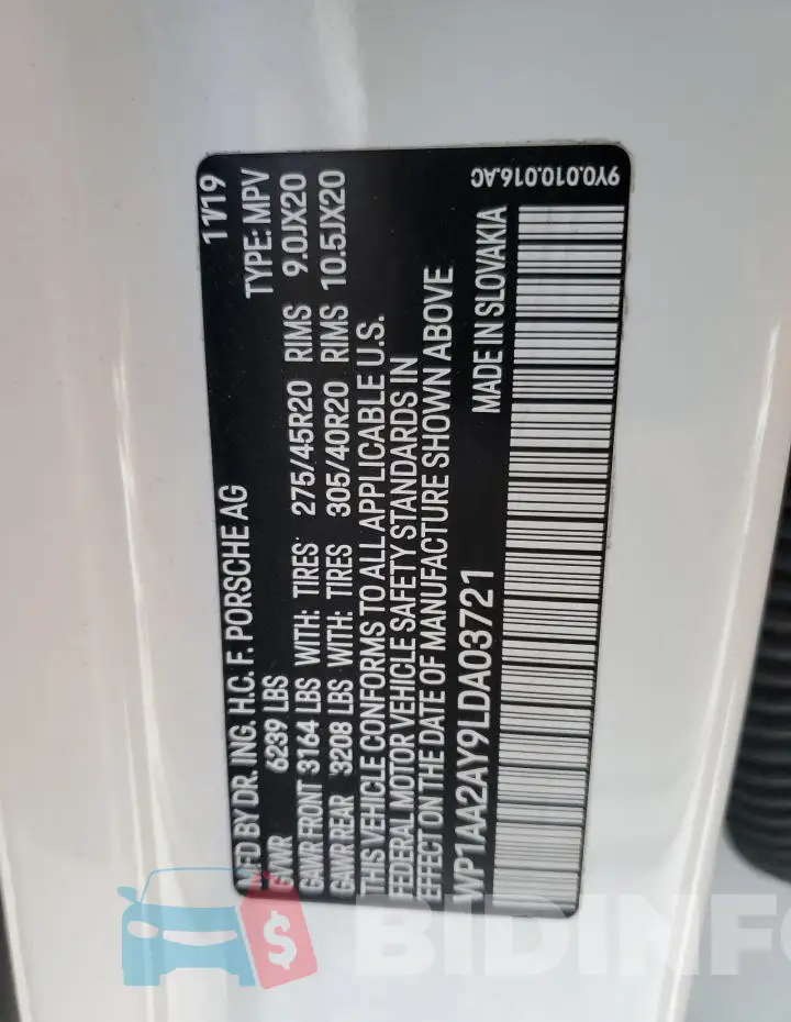 WP1AA2AY9LDA03721 Photo# 14