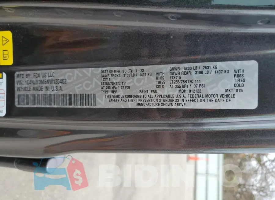 1C4HJXDM6NW135462 Photo# 13