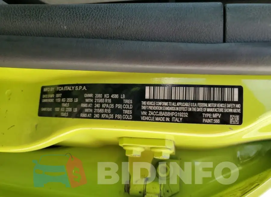 ZACCJBAB8HPG19232 Photo# 12