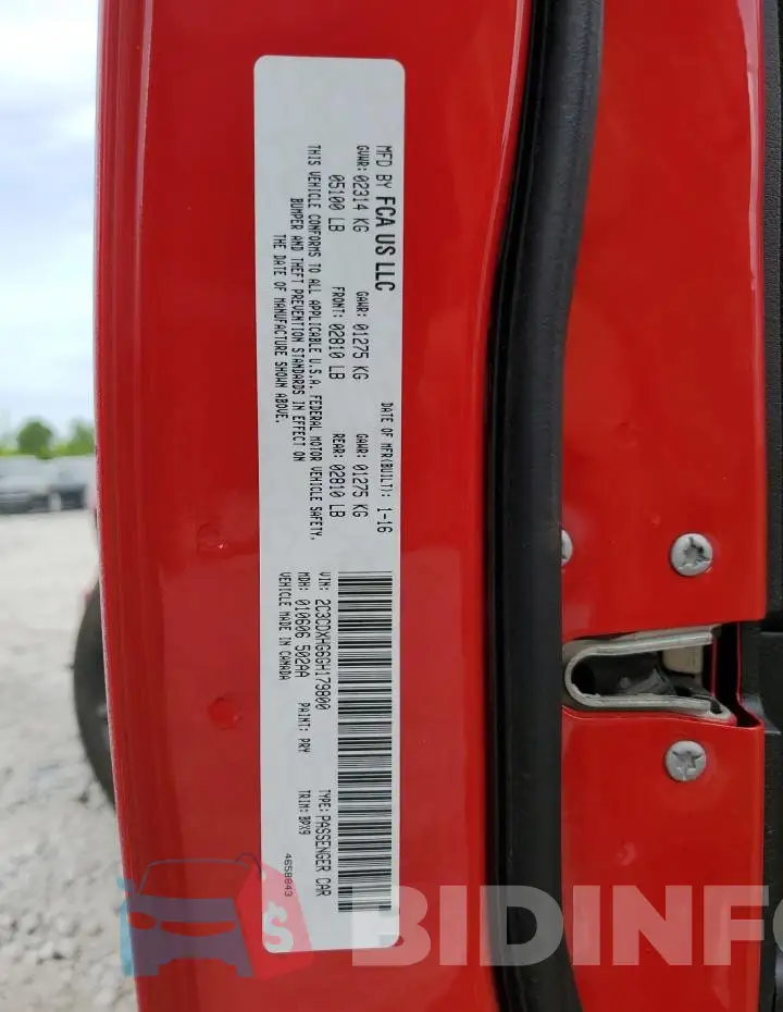 2C3CDXHG6GH179800 Photo# 13