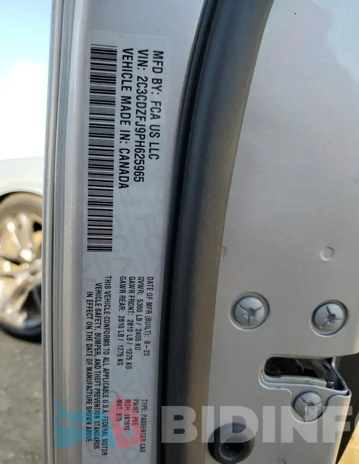 2C3CDZFJ9PH625965 Photo# 12