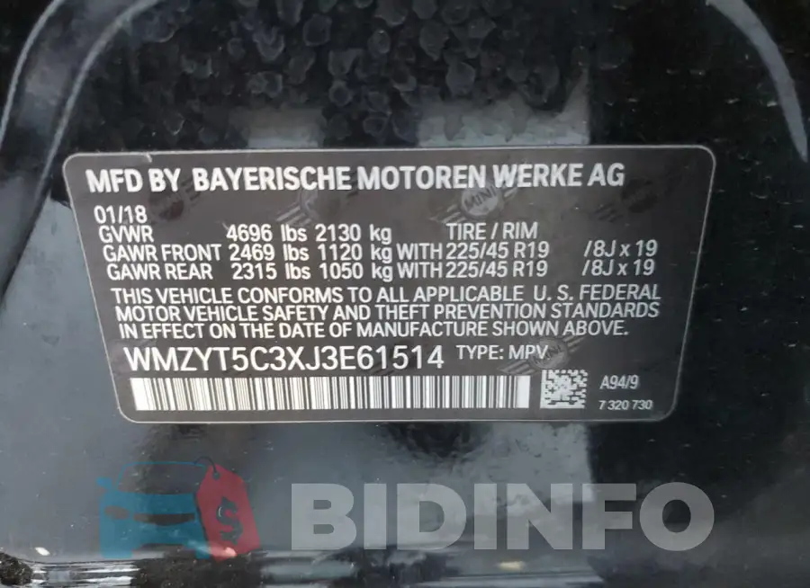 WMZYT5C3XJ3E61514 Photo# 13