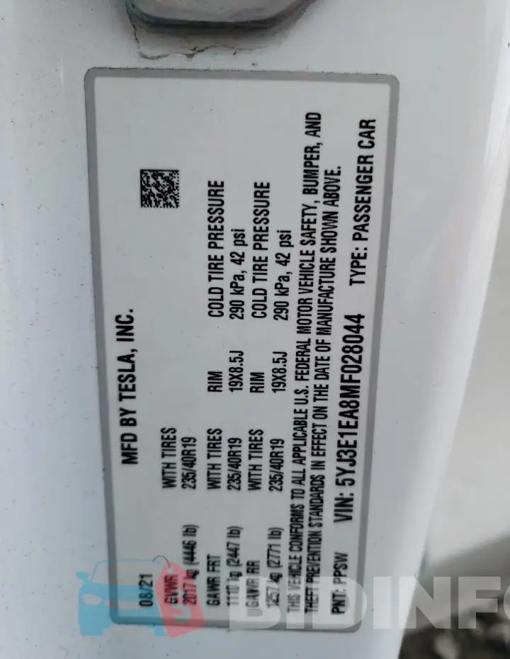 5YJ3E1EA8MF028044 Photo# 12