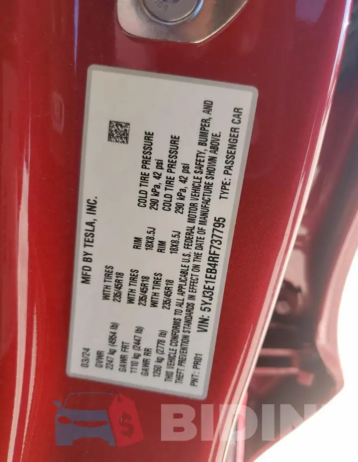 5YJ3E1EB4RF737795 Photo# 12