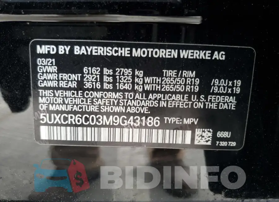 5UXCR6C03M9G43186 Photo# 13
