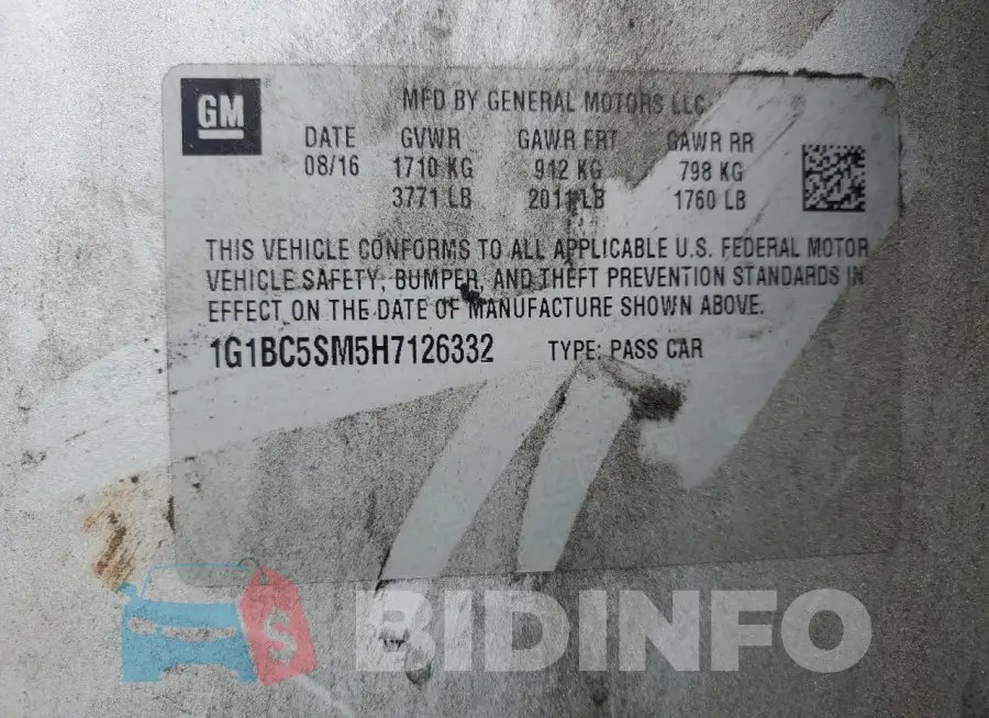 1G1BC5SM5H7126332 Photo# 13