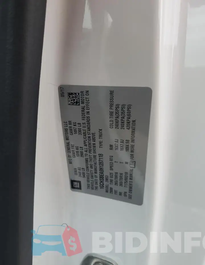 1GCHSBEA8H1287118 Photo# 12