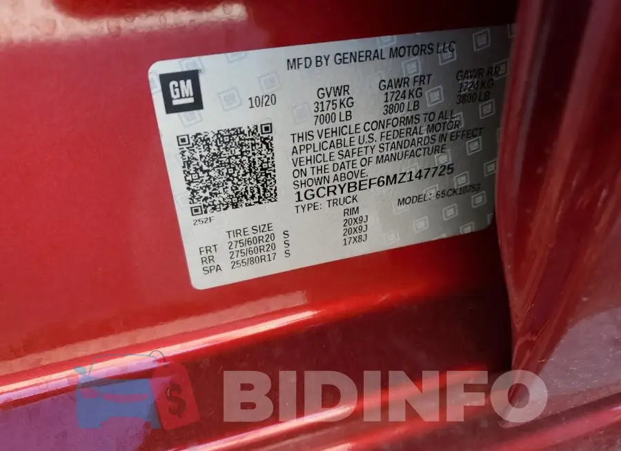 1GCRYBEF6MZ147725 Photo# 12