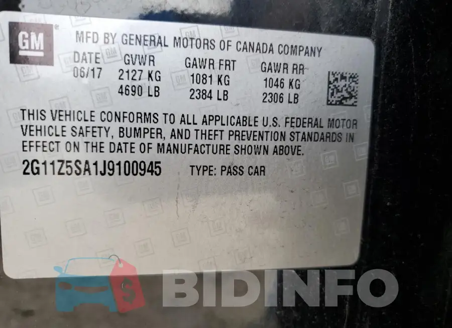2G11Z5SA1J9100945 Photo# 13
