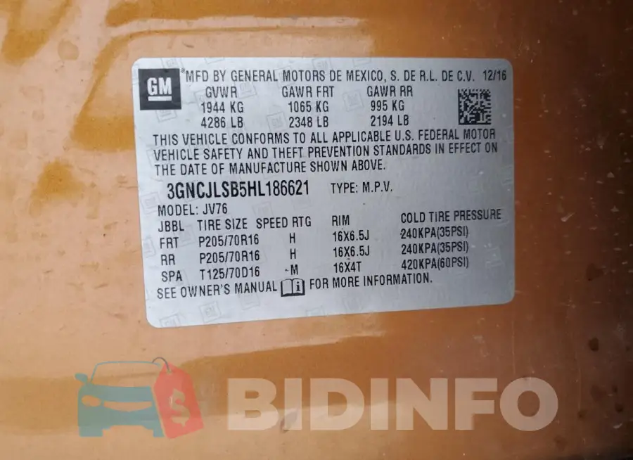 3GNCJLSB5HL186621 Photo# 13