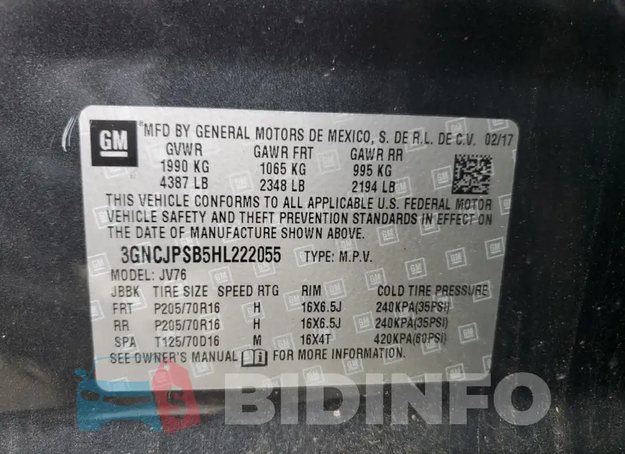 3GNCJPSB5HL222055 Photo# 13