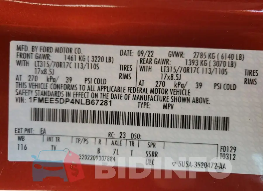 1FMEE5DP4NLB67281 Photo# 13
