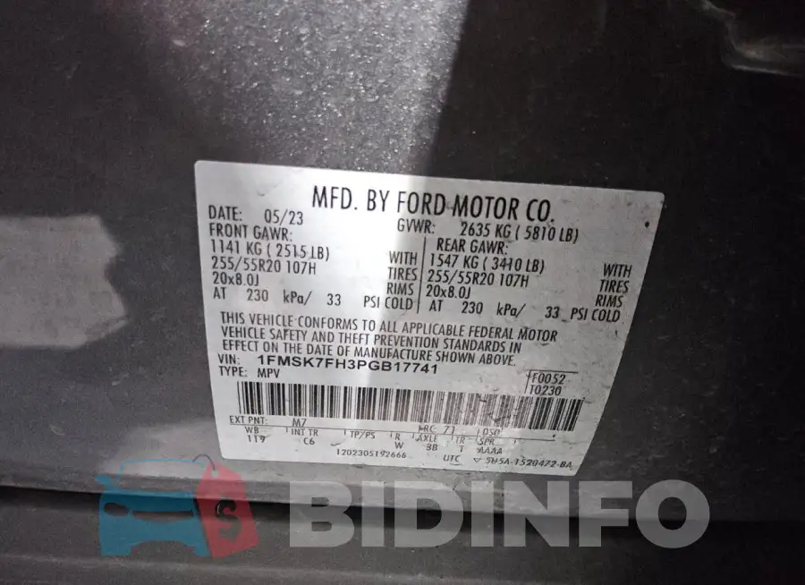 1FMSK7FH3PGB17741 Photo# 14