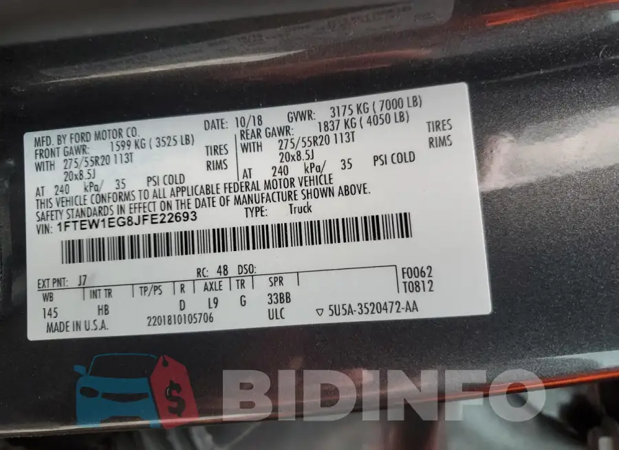 1FTEW1EG8JFE22693 Photo# 12