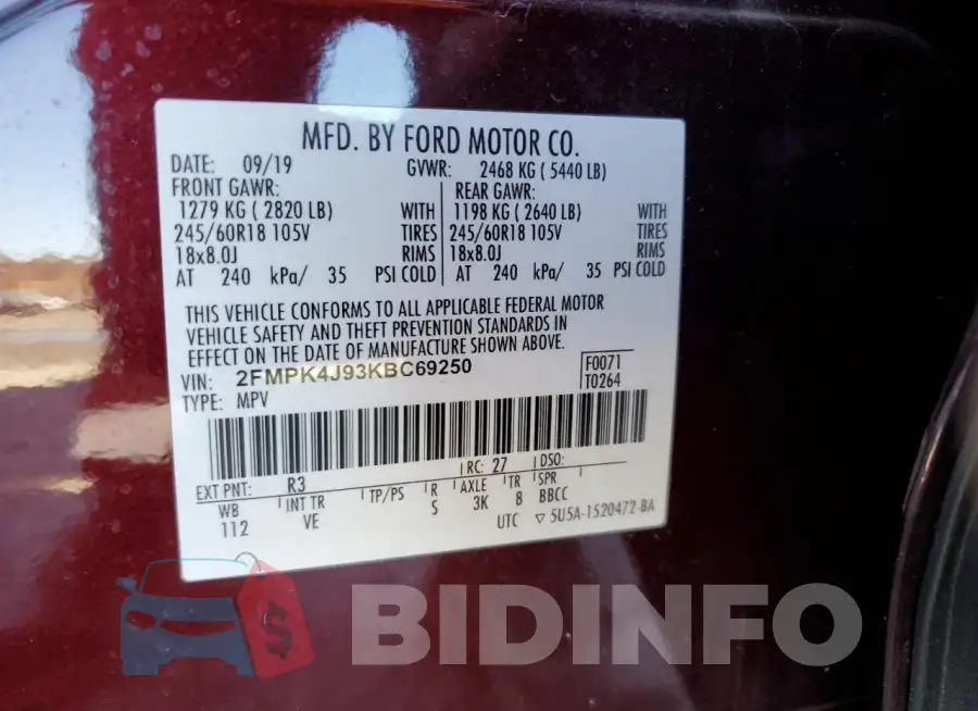 2FMPK4J93KBC69250 Photo# 13