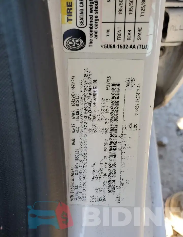 3FADP4BJ3KM137711 Photo# 13