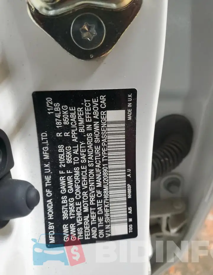 SHHFK7H68MU208901 Photo# 12