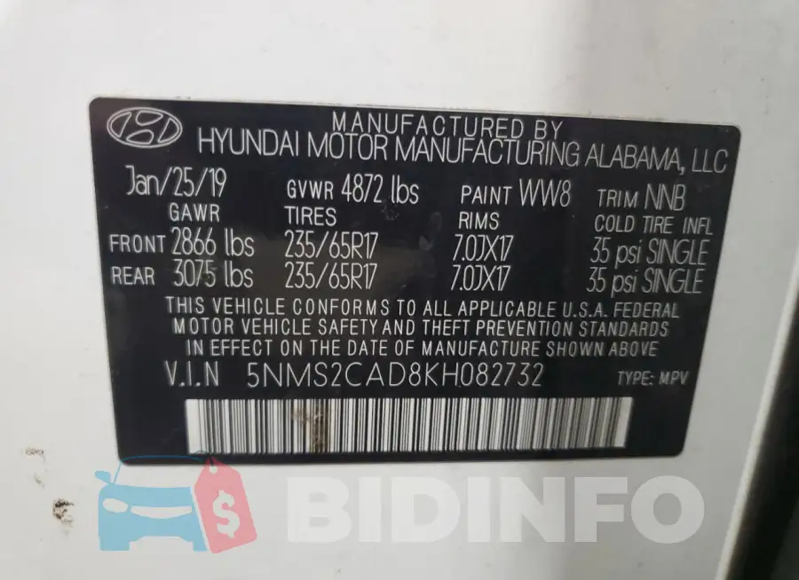 5NMS2CAD8KH082732 Photo# 13