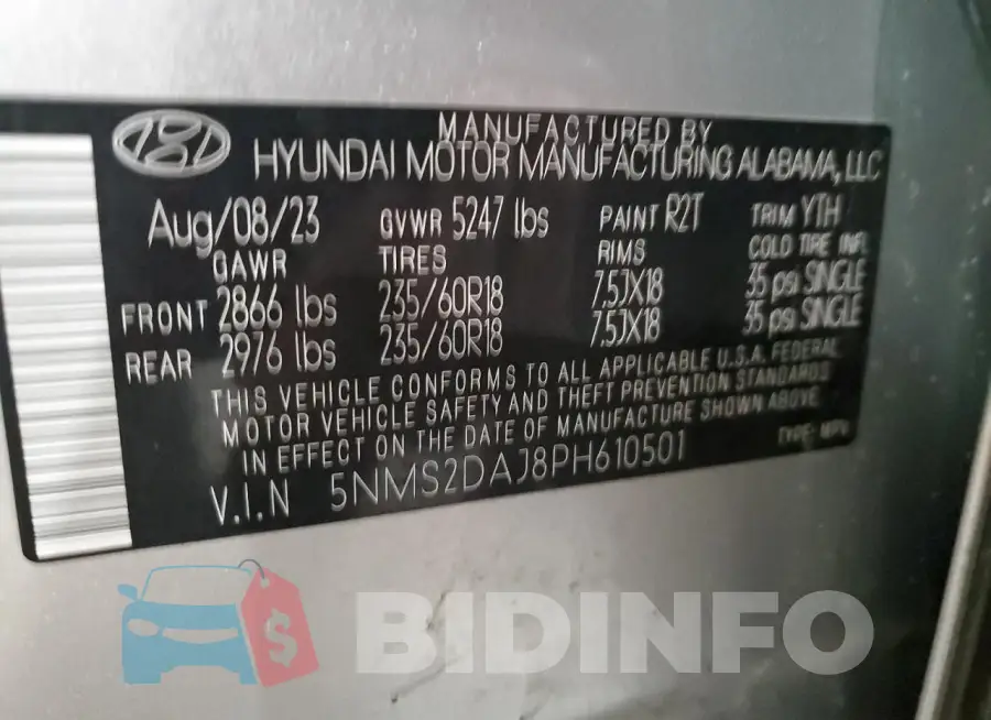 5NMS2DAJ8PH610501 Photo# 13