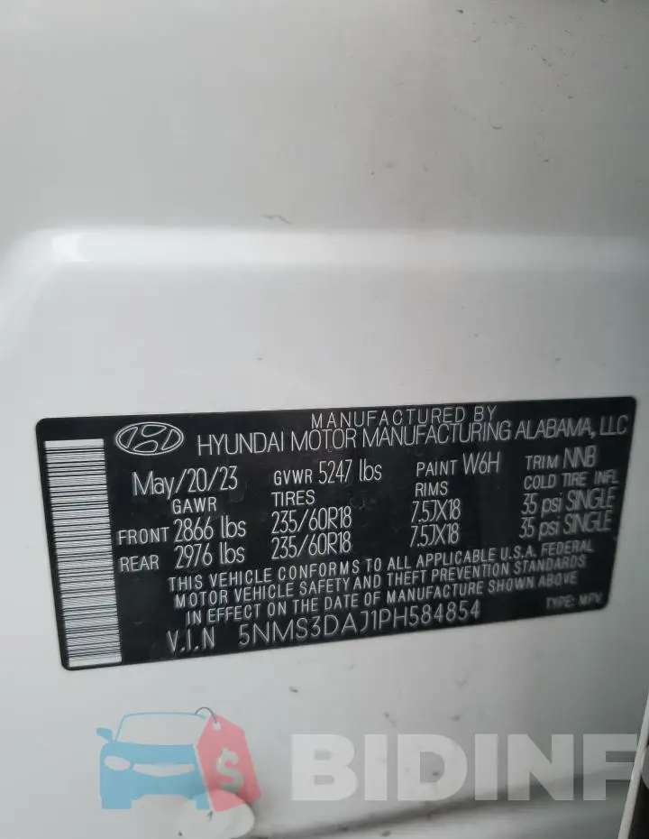 5NMS3DAJ1PH584854 Photo# 13