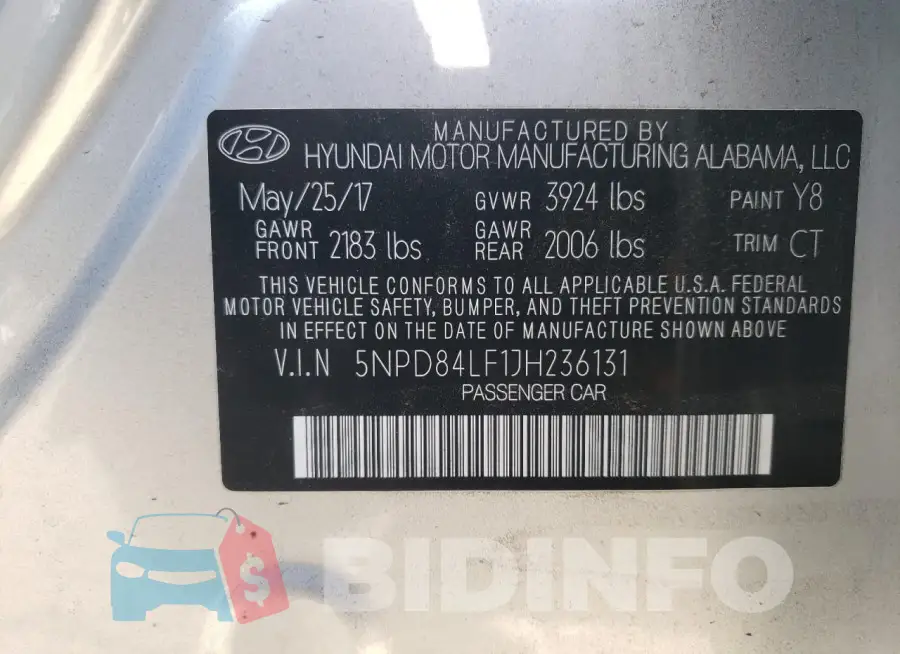 5NPD84LF1JH236131 Photo# 13