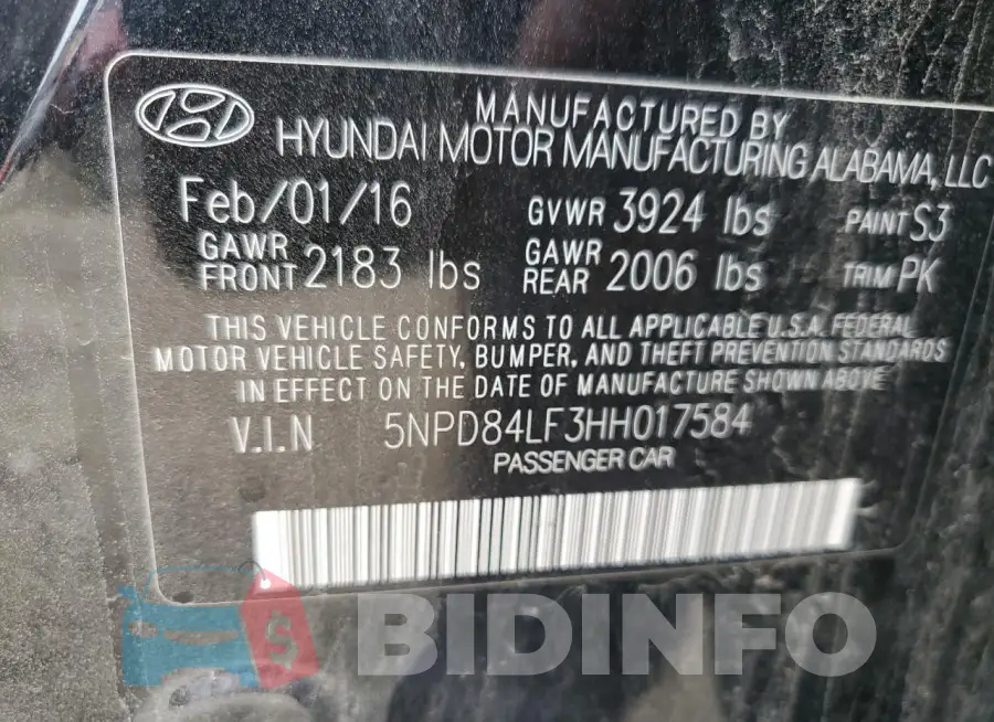 5NPD84LF3HH017584 Photo# 12